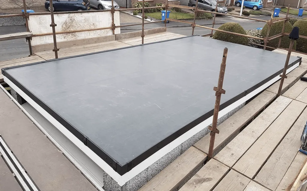 Completed EPDM flat roof installation in Birmingham